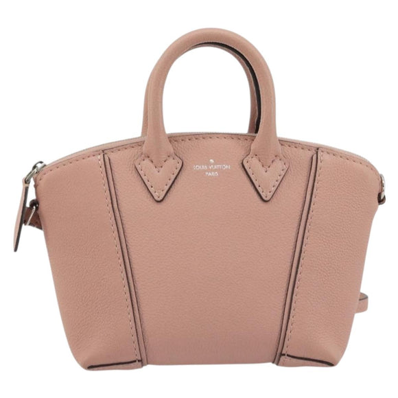LOUIS VUITTON Parnasea Nano Lockit Hand Bag Leather Pink M61256 LV Auth 174420V