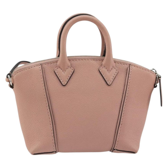 LOUIS VUITTON Parnasea Nano Lockit Hand Bag Leather Pink M61256 LV Auth 174420V