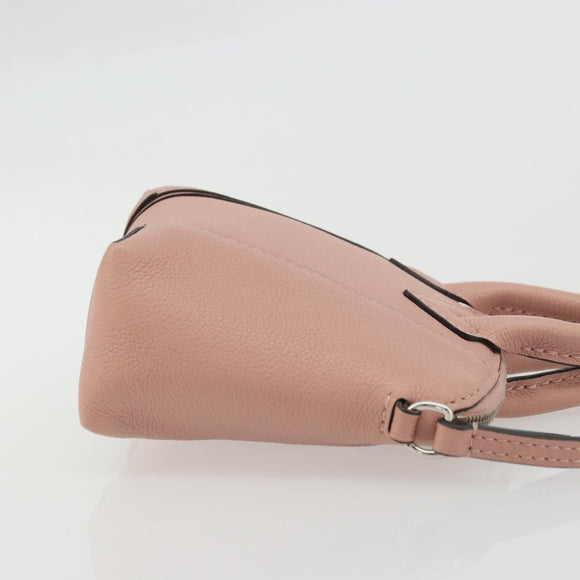 LOUIS VUITTON Parnasea Nano Lockit Hand Bag Leather Pink M61256 LV Auth 174420V
