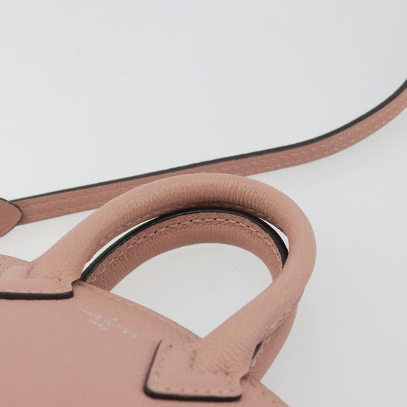 LOUIS VUITTON Parnasea Nano Lockit Hand Bag Leather Pink M61256 LV Auth 174420V