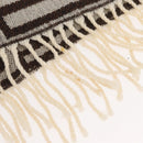 FENDI Zucca Canvas Scarf Wool Ivory Brown Auth 174421A-6