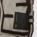 FENDI Zucca Canvas Scarf Wool Ivory Brown Auth 174421A-7