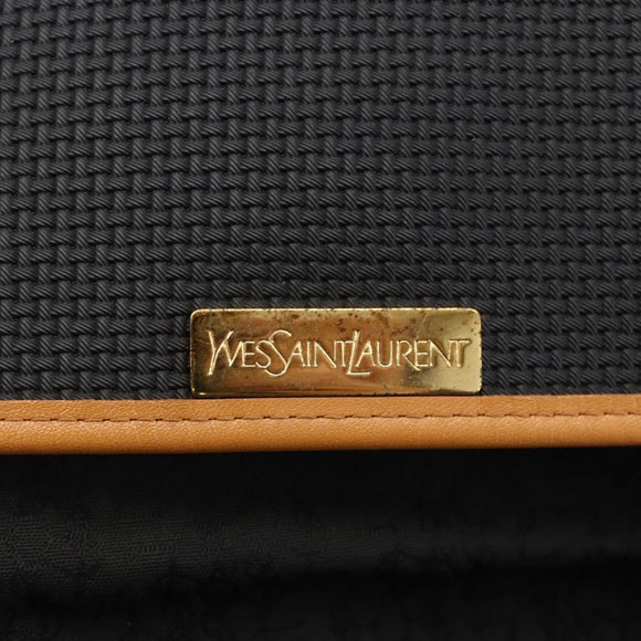 SAINT LAURENT Shoulder Bag PVC Canvas Black Gold Auth 174423