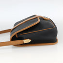 SAINT LAURENT Shoulder Bag PVC Canvas Black Gold Auth 174423-3