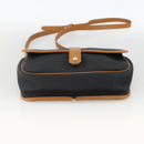 SAINT LAURENT Shoulder Bag PVC Canvas Black Gold Auth 174423-5