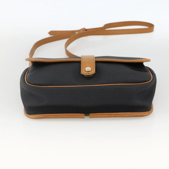 SAINT LAURENT Shoulder Bag PVC Canvas Black Gold Auth 174423