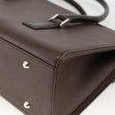 BURBERRY Hand Bag Leather Brown Silver Auth 174424-15