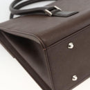 BURBERRY Hand Bag Leather Brown Silver Auth 174424-16