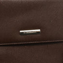 BURBERRY Hand Bag Leather Brown Silver Auth 174424-17