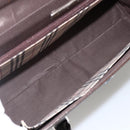 BURBERRY Hand Bag Leather Brown Silver Auth 174424-11