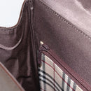 BURBERRY Hand Bag Leather Brown Silver Auth 174424-20