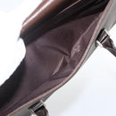 BURBERRY Hand Bag Leather Brown Silver Auth 174424-22