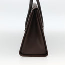 BURBERRY Hand Bag Leather Brown Silver Auth 174424-3