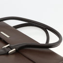BURBERRY Hand Bag Leather Brown Silver Auth 174424-8