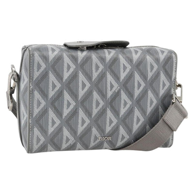 Christian Dior Rango 22 Shoulder Bag PVC Canvas Gray Silver Auth 174428SAM