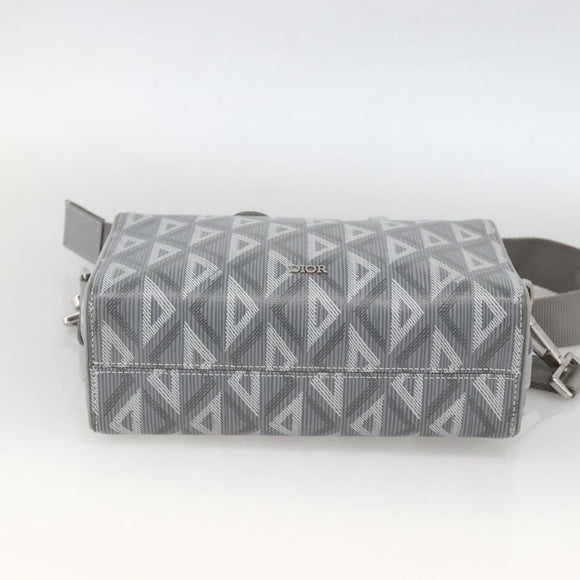 Christian Dior Rango 22 Shoulder Bag PVC Canvas Gray Silver Auth 174428SAM