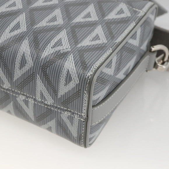Christian Dior Rango 22 Shoulder Bag PVC Canvas Gray Silver Auth 174428SAM