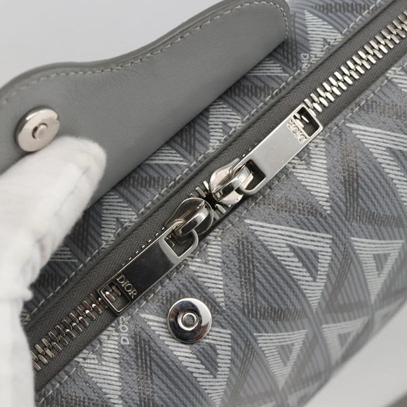 Christian Dior Rango 22 Shoulder Bag PVC Canvas Gray Silver Auth 174428SAM