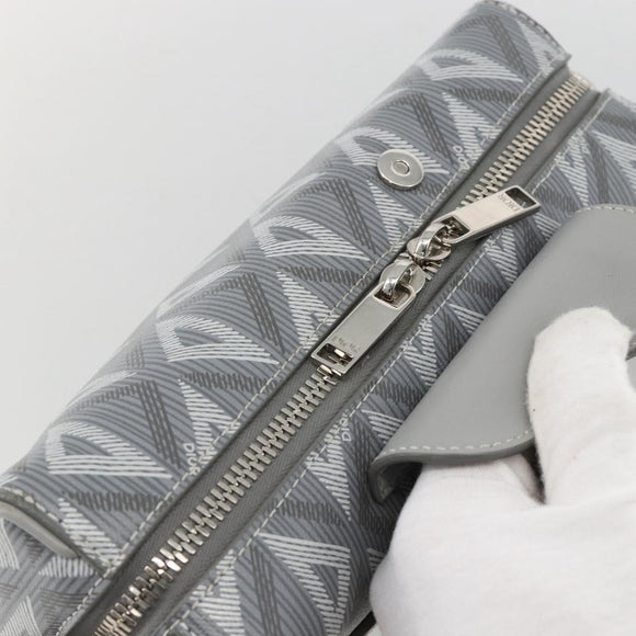 Christian Dior Rango 22 Shoulder Bag PVC Canvas Gray Silver Auth 174428SAM
