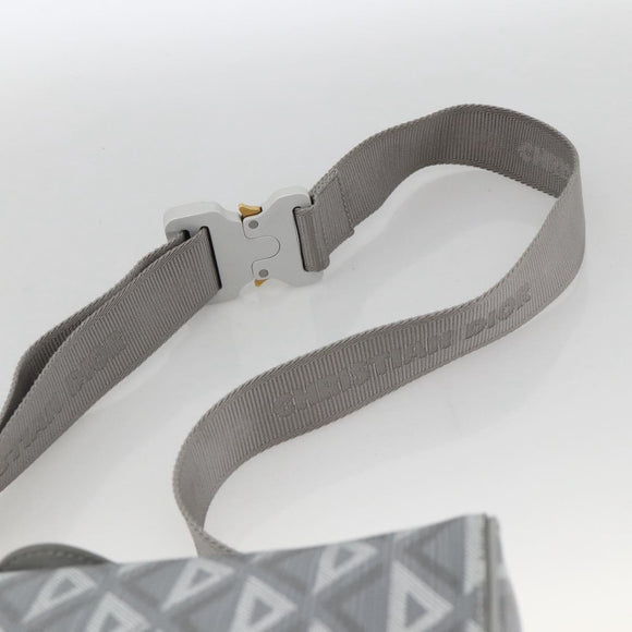 Christian Dior Rango 22 Shoulder Bag PVC Canvas Gray Silver Auth 174428SAM