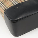 BURBERRY Nova Check Tote Bag Canvas Beige Gold Auth 174429-16