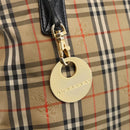 BURBERRY Nova Check Tote Bag Canvas Beige Gold Auth 174429-17