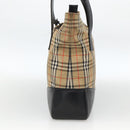 BURBERRY Nova Check Tote Bag Canvas Beige Gold Auth 174429-4