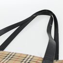BURBERRY Nova Check Tote Bag Canvas Beige Gold Auth 174429-9