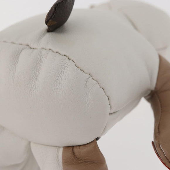 LOUIS VUITTON Bear Stuffed Leather White Beige LV Auth 174433SM
