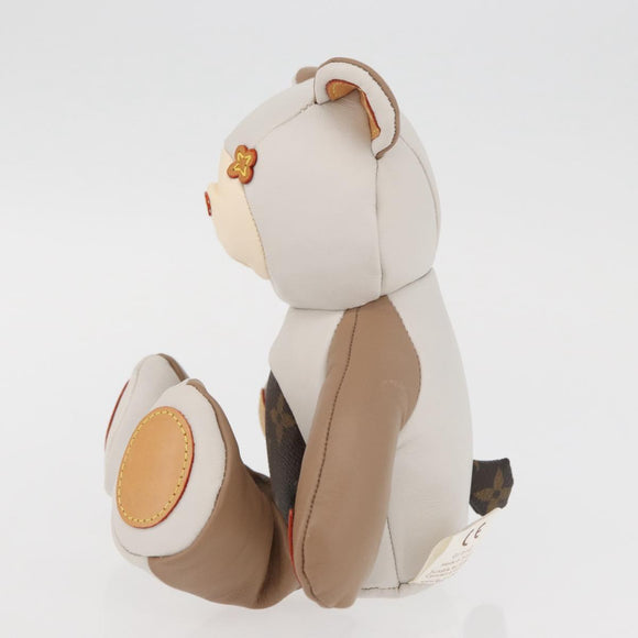 LOUIS VUITTON Bear Stuffed Leather White Beige LV Auth 174433SM