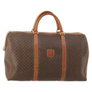 CELINE Macadam Canvas Boston Bag PVC Leather Brown Gold Auth 174436-1
