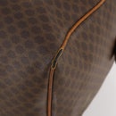 CELINE Macadam Canvas Boston Bag PVC Leather Brown Gold Auth 174436-9