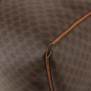 CELINE Macadam Canvas Boston Bag PVC Leather Brown Gold Auth 174436-15