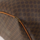 CELINE Macadam Canvas Boston Bag PVC Leather Brown Gold Auth 174436-16