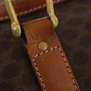 CELINE Macadam Canvas Boston Bag PVC Leather Brown Gold Auth 174436-17