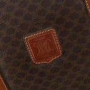 CELINE Macadam Canvas Boston Bag PVC Leather Brown Gold Auth 174436-18