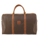 CELINE Macadam Canvas Boston Bag PVC Leather Brown Gold Auth 174436-13
