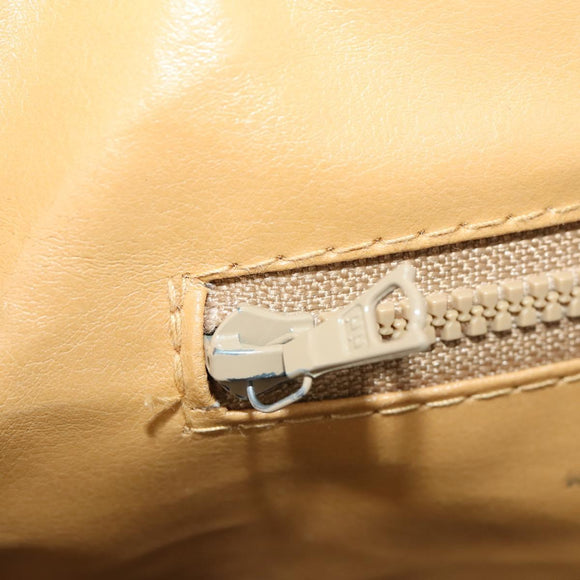 CELINE Macadam Canvas Boston Bag PVC Leather Brown Gold Auth 174436