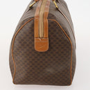 CELINE Macadam Canvas Boston Bag PVC Leather Brown Gold Auth 174436-3