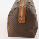 CELINE Macadam Canvas Boston Bag PVC Leather Brown Gold Auth 174436-4