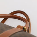 CELINE Macadam Canvas Boston Bag PVC Leather Brown Gold Auth 174436-8