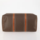 CELINE Macadam Canvas Boston Bag PVC Leather Brown Gold Auth 174436-5