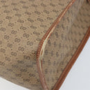 GUCCI Micro GG Supreme Web Sherry Line Shoulder Bag PVC Beige Gold Auth 174437-9