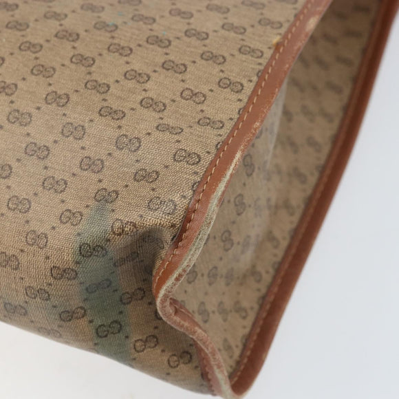 GUCCI Micro GG Supreme Web Sherry Line Shoulder Bag PVC Beige Gold Auth 174437