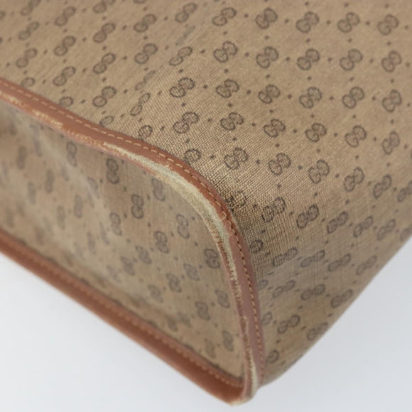 GUCCI Micro GG Supreme Web Sherry Line Shoulder Bag PVC Beige Gold Auth 174437