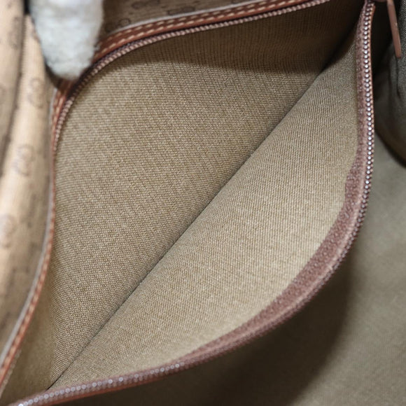 GUCCI Micro GG Supreme Web Sherry Line Shoulder Bag PVC Beige Gold Auth 174437