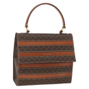 CELINE Macadam Canvas Handtas PVC Leer Bruin Goud Auth 174439-1