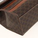 CELINE Macadam Canvas Handtas PVC Leer Bruin Goud Auth 174439-11