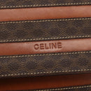 CELINE Macadam Canvas Handtas PVC Leer Bruin Goud Auth 174439-14