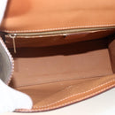 CELINE Macadam Canvas Handtas PVC Leer Bruin Goud Auth 174439-16
